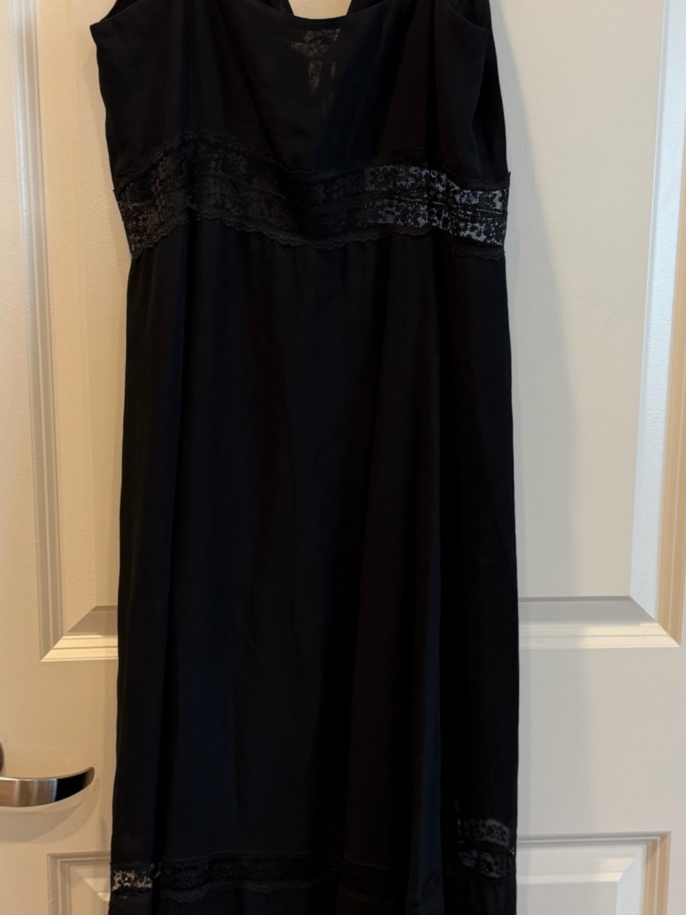 Reformation Black Midi Dress with Lace Insets - Picture 9 of 9
